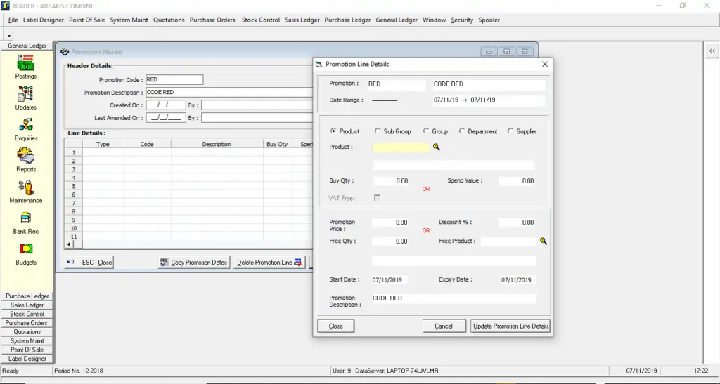 Manage special customer promotions